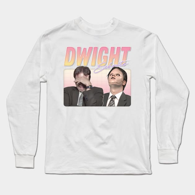 Dwight Schrute \/\ Retro Style Fan Artwork Long Sleeve T-Shirt by DankFutura